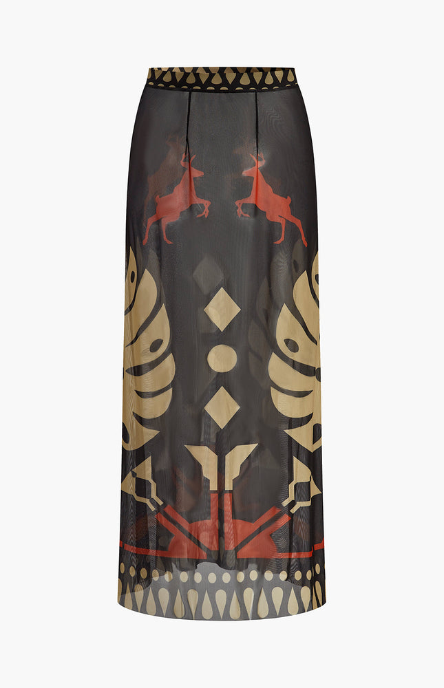 Şık Şeffaf Baskılı Pareo Etek