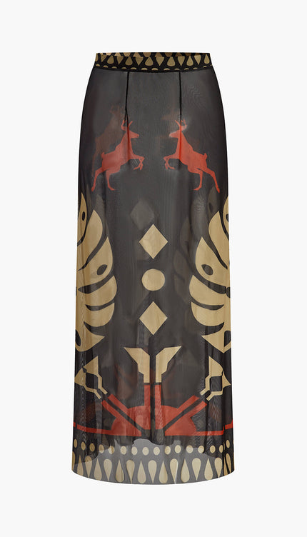 Şık Şeffaf Baskılı Pareo Etek