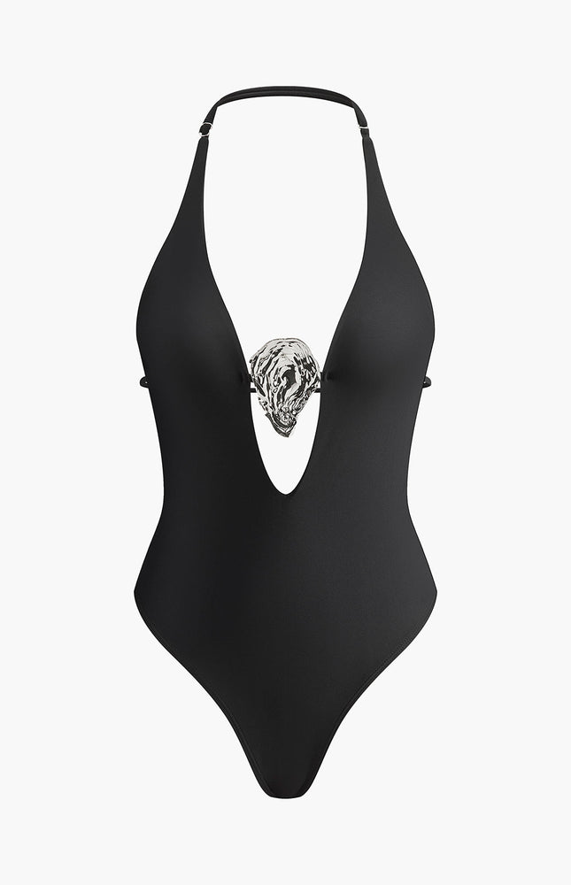 Derin V Yaka Halter Toka Detay Mayo