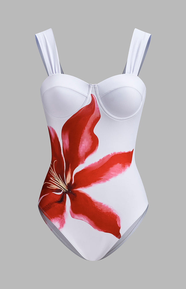 Çiçek Baskılı Etek ve Bikini Takımı