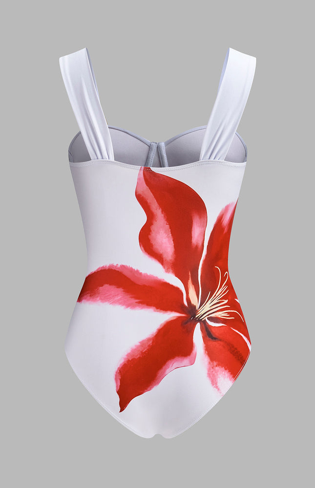 Çiçek Baskılı Etek ve Bikini Takımı