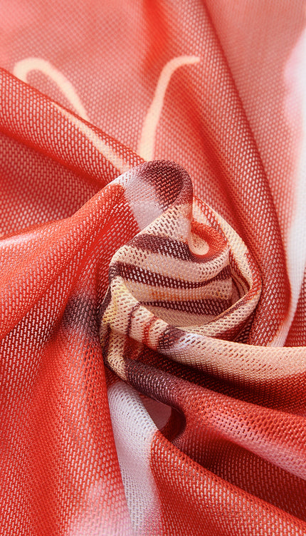 Çiçek Baskılı Etek ve Bikini Takımı