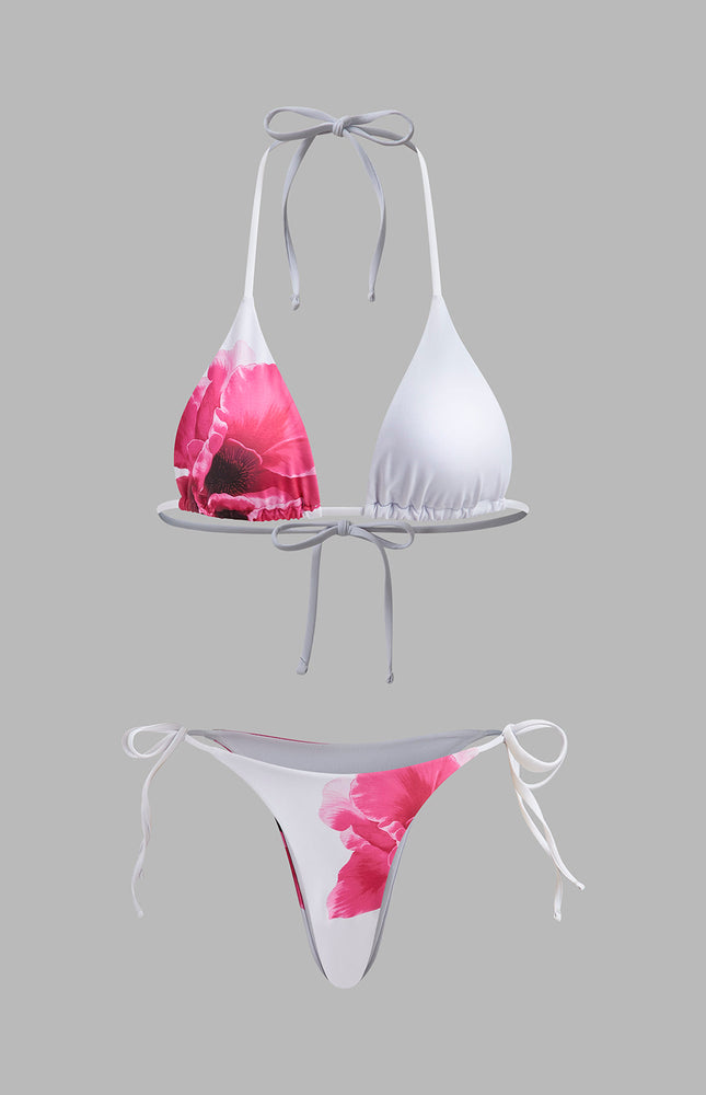 Çiçekli Bikini Takımı Yarı Şeffaf Etek ile