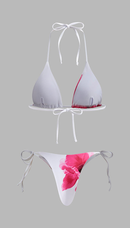 Çiçekli Bikini Takımı Yarı Şeffaf Etek ile