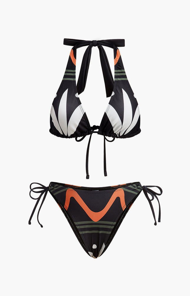 Şık Halter Yaka Bağcıklı Bikini Takımı