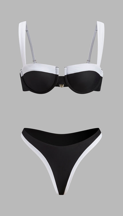 Kontrast Kesik Bikini Takımı