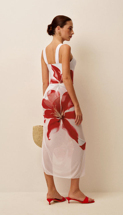 Çiçek Baskılı Etek ve Bikini Takımı