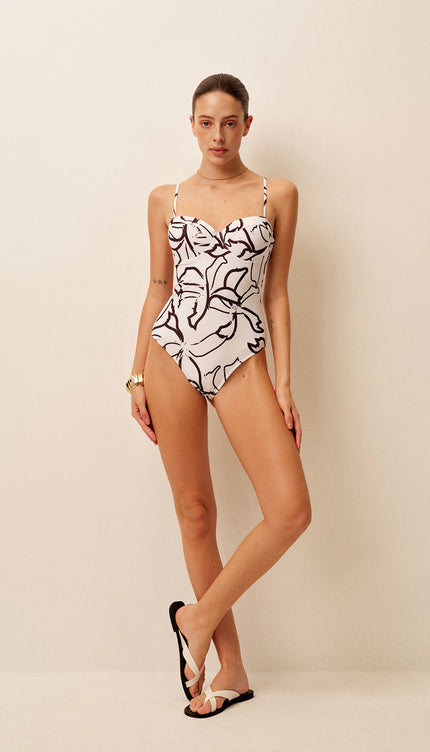 Askılı Desenli Mayo