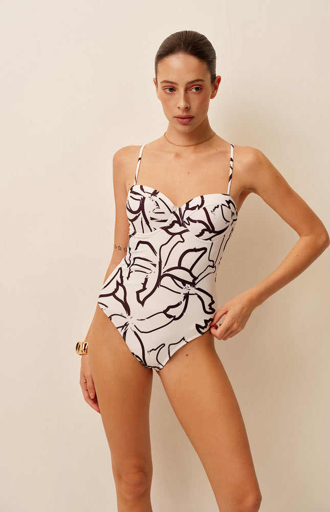 Askılı Desenli Mayo