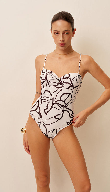 Askılı Desenli Mayo