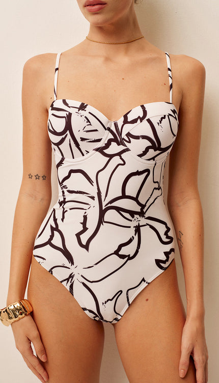 Askılı Desenli Mayo