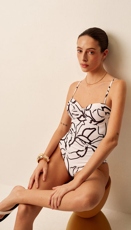 Askılı Desenli Mayo