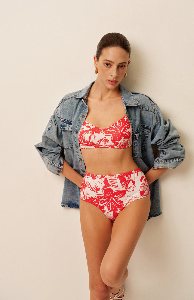 Tropikal Desenli Bikini Takımı