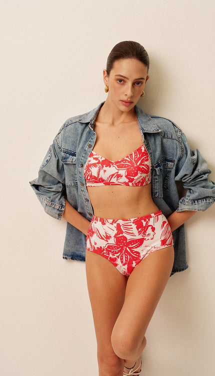 Tropikal Desenli Bikini Takımı