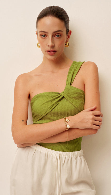 Tek Omuzlu Büzgülü Dönüşlü Mayo