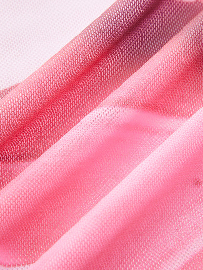 Çiçek Desenli Bandeau Etekli Bikini Seti