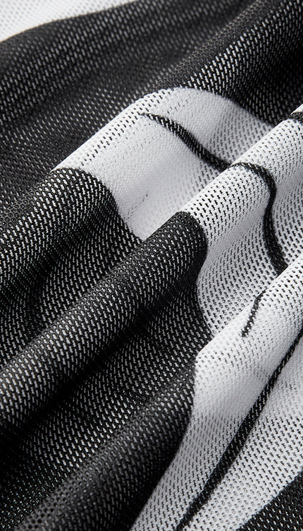 Şeffaf Baskılı File Plaj Etek