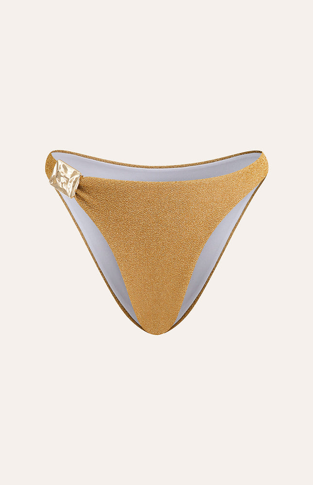 Işıltılı Metalik Toka Detaylı Bikini Altı