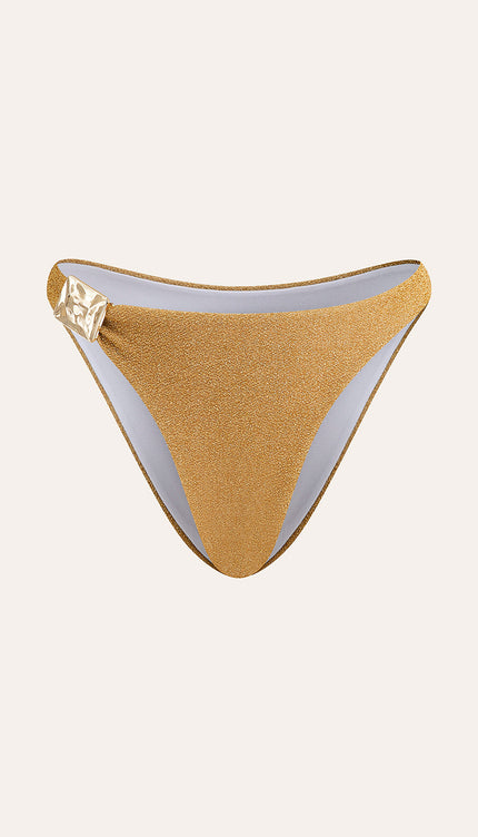 Işıltılı Metalik Toka Detaylı Bikini Altı