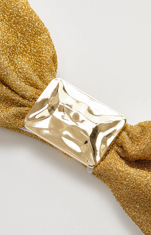 Işıltılı Metalik Kurdele Bikini Üstü