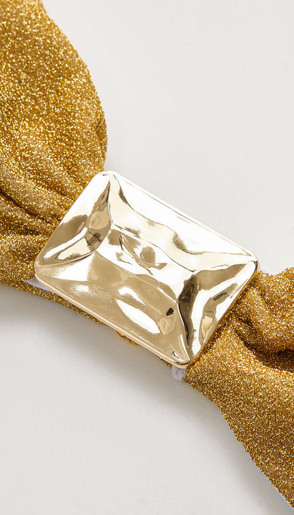 Işıltılı Metalik Kurdele Bikini Üstü