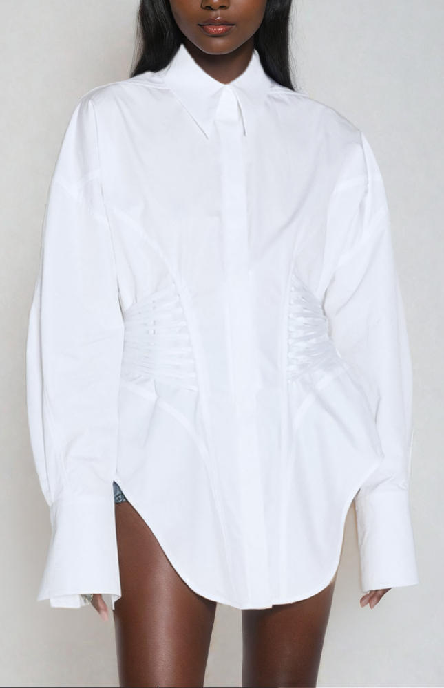 Ruch Büzgülü Beyaz Gömlek