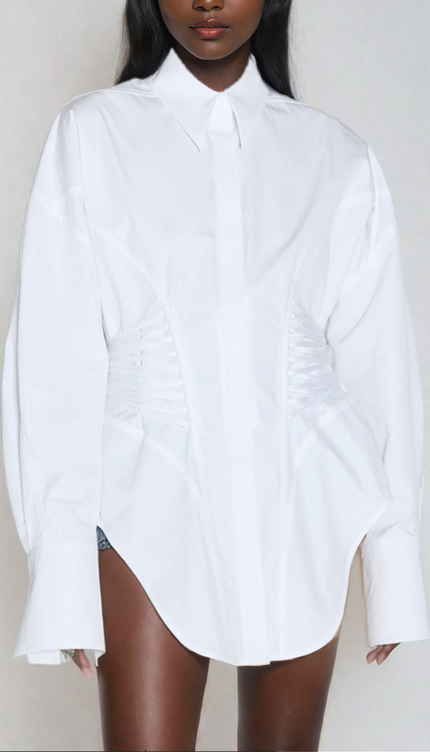 Ruch Büzgülü Beyaz Gömlek