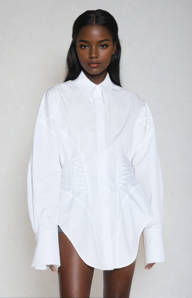Ruch Büzgülü Beyaz Gömlek