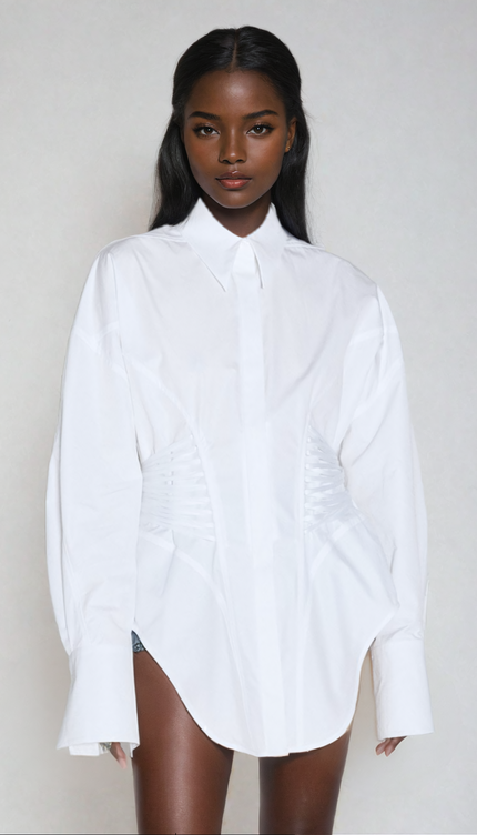 Ruch Büzgülü Beyaz Gömlek