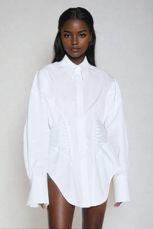 Ruch Büzgülü Beyaz Gömlek