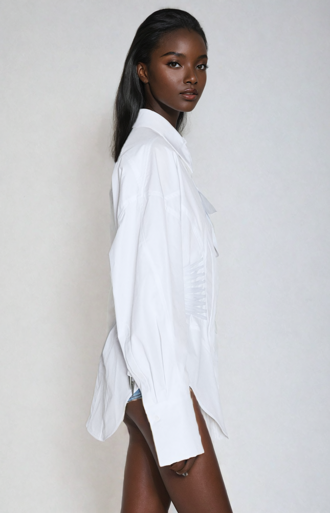 Ruch Büzgülü Beyaz Gömlek