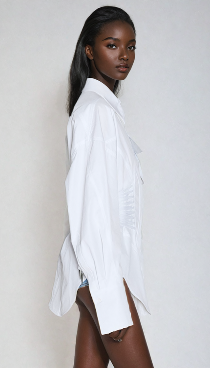 Ruch Büzgülü Beyaz Gömlek