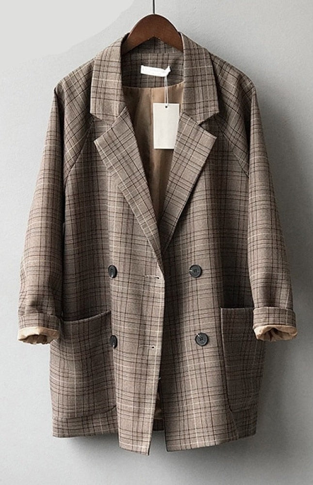 Vintage Ekose Blazer Ceket