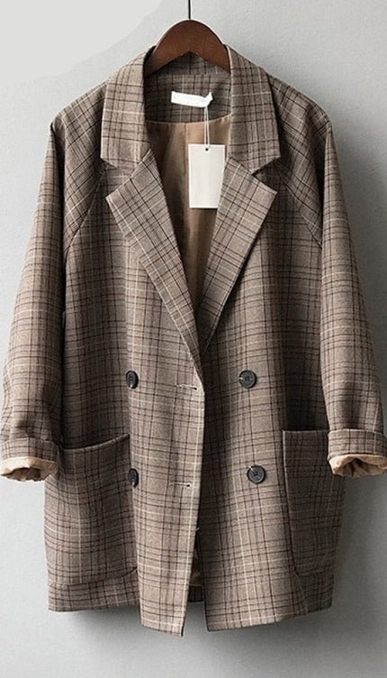 Vintage Ekose Blazer Ceket