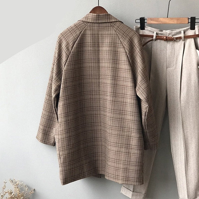 Vintage Ekose Blazer Ceket