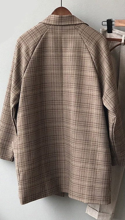 Vintage Ekose Blazer Ceket