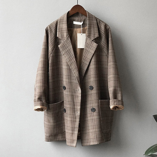 Vintage Ekose Blazer Ceket