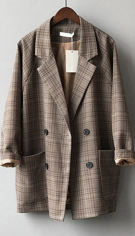 Vintage Ekose Blazer Ceket