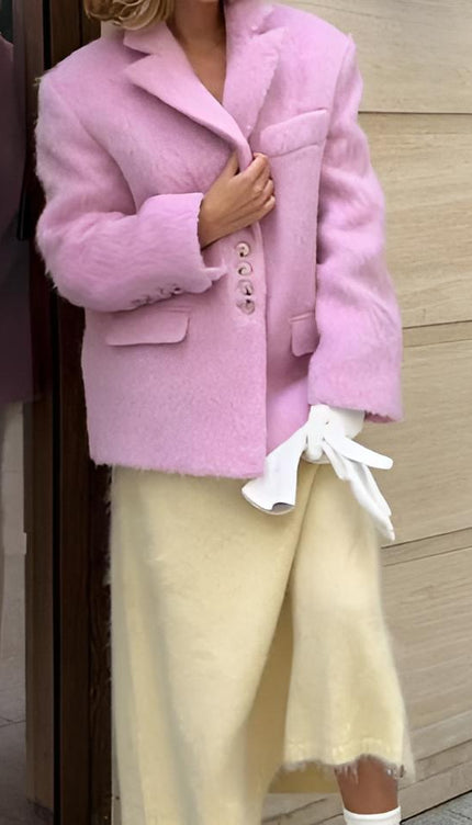Bella Oversize Yün Dokulu Blazer Ceket