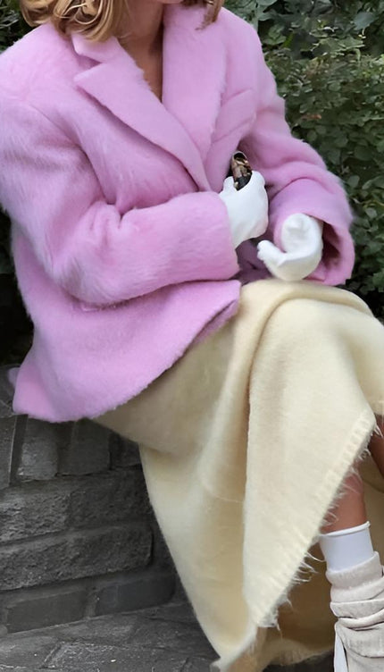 Bella Oversize Yün Dokulu Blazer Ceket