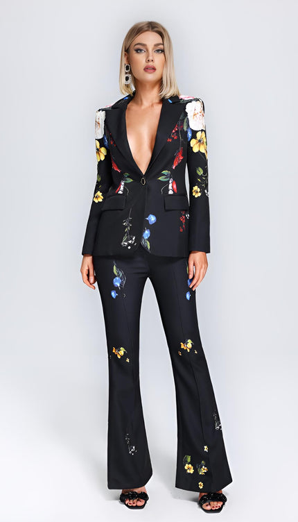 Amara Çiçek Desenli Blazer Takım