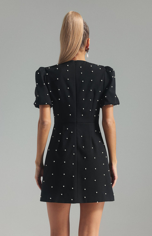 Monettra İnci Fiyonklu Mini Elbise