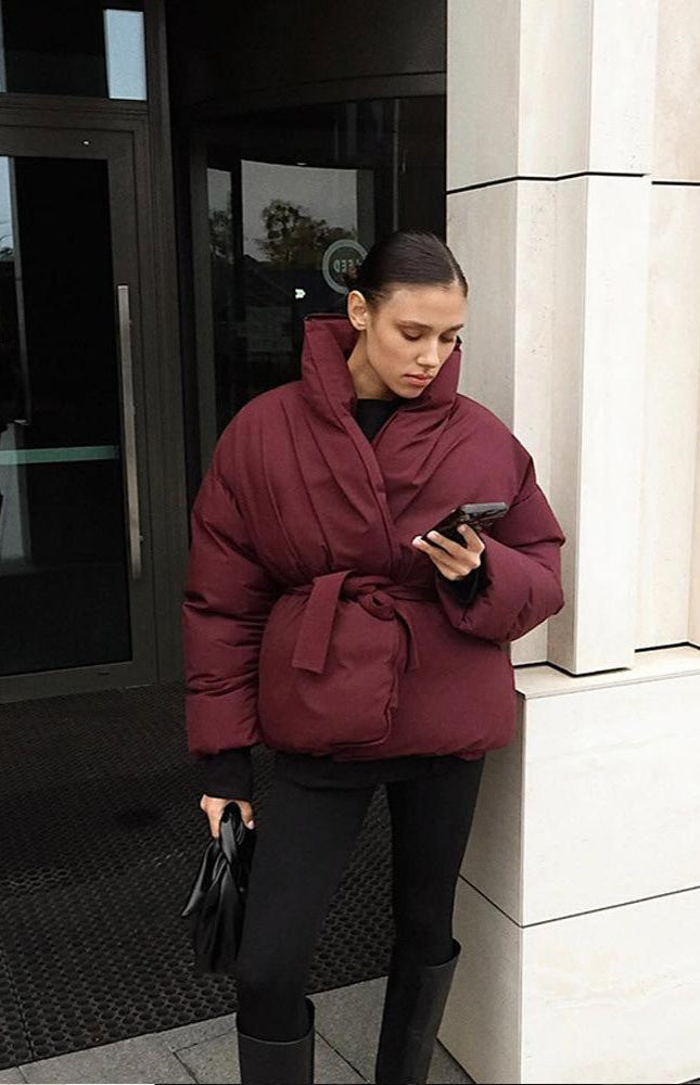 Luxura Kapitone Kuşaklı Puffer Ceket