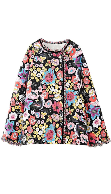 Locinia Çiçek Baskılı Kapitone Ceket