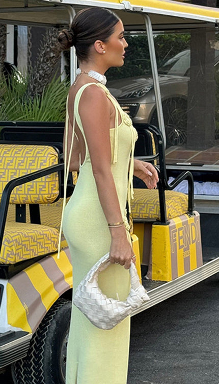 3D Çiçekli Kolsuz Tank Maxi Elbise