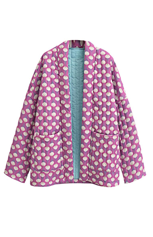 Moon Baskılı Kapitone Ceket