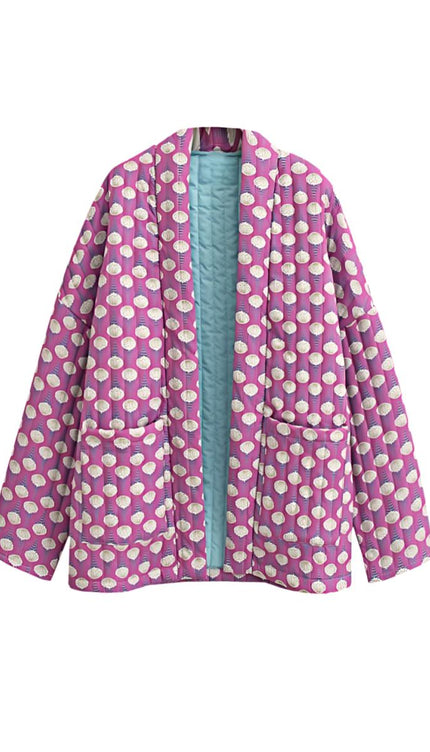 Moon Baskılı Kapitone Ceket