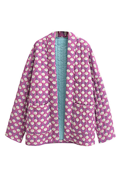 Moon Baskılı Kapitone Ceket