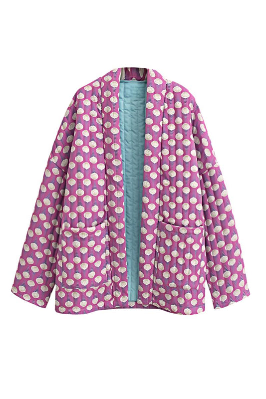 Moon Baskılı Kapitone Ceket