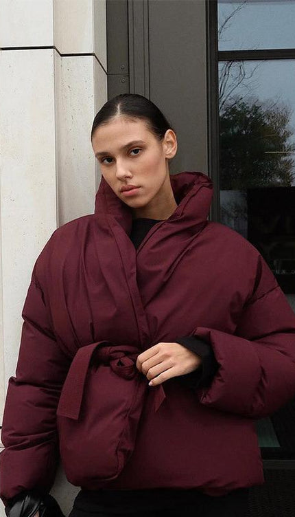 Luxura Kapitone Kuşaklı Puffer Ceket